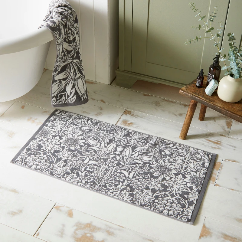 Image of William Morris At Home Sunflower Bath Mat 50cm x 90cm Iron