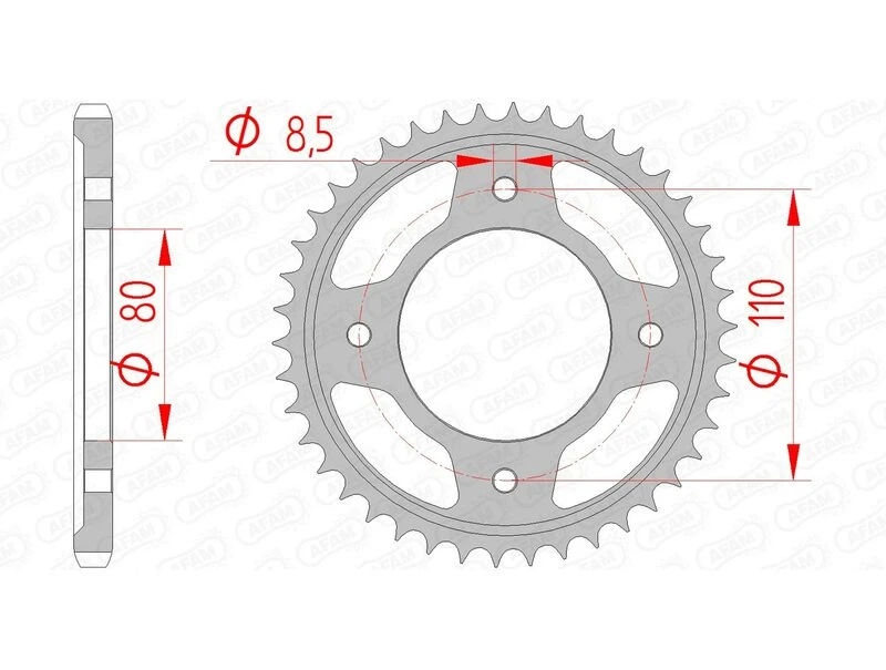 Image of AFAM Steel Standard Rear Sprocket 10235 - 428