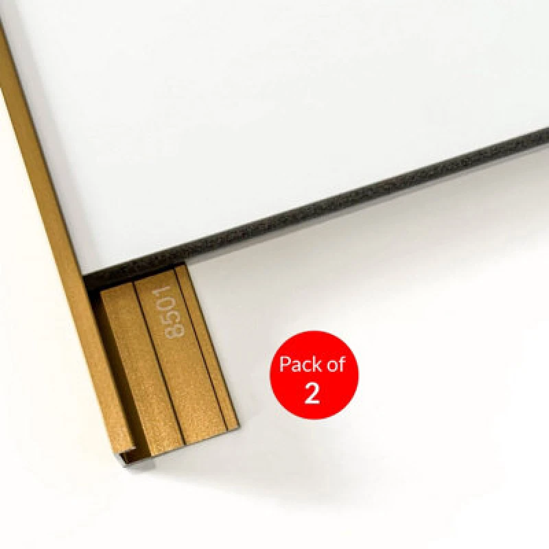 Image of Ener-J Closing Edge Line End Aluminium Trims For 8mm Charcoal Boards, Gold Size: 3000 mm (Pack Of 2)