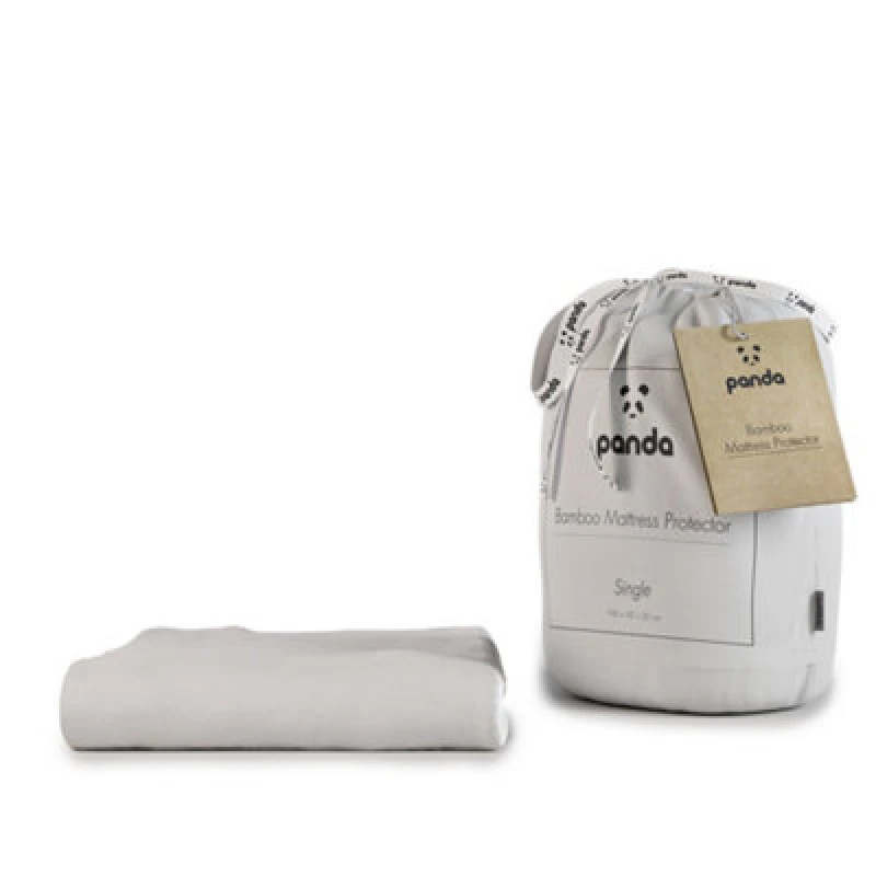 Image of Panda London Bamboo Mattress Protector in White Size: Single White Unisex Single