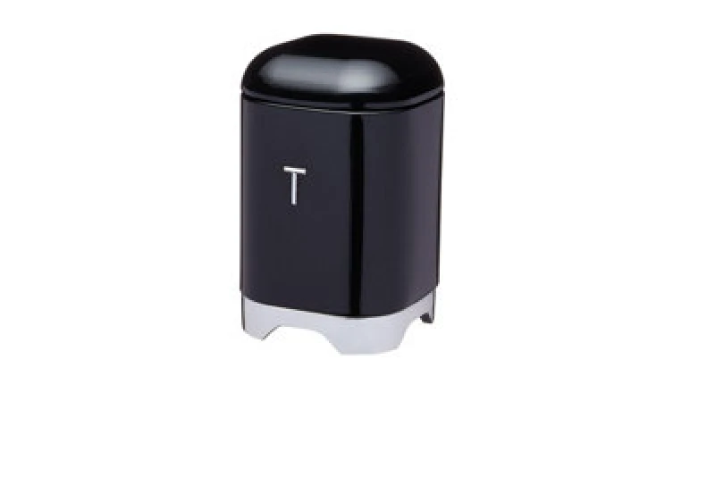 Image of Lovello Tea Canister with Airtight Lid and Stylish Design in Black Vintage Black