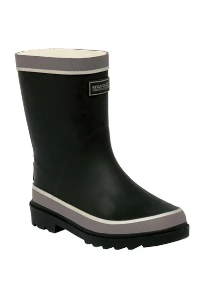 Image of Regatta 'Foxfire' Reflective Vulcanised Rubber Wellington Boots Black
