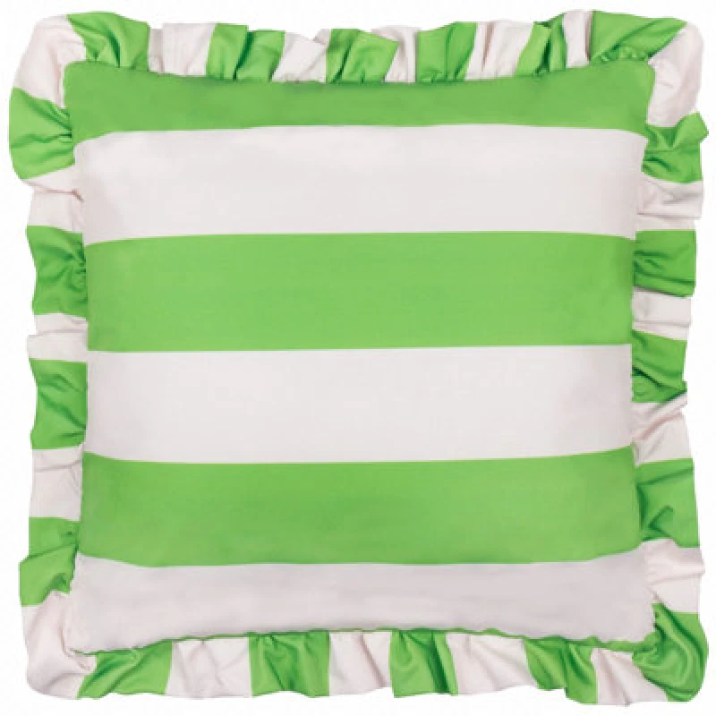 Image of Furn. Palm Royale Stripe Ruffle Printed Outdoor Polyester Filled Cushion