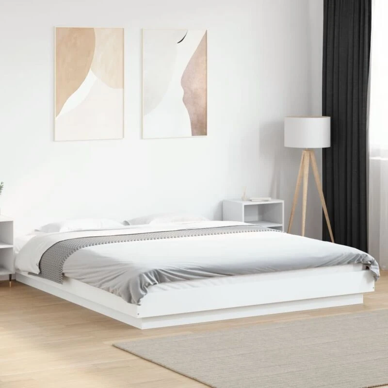 Image of VIDAXL Bed Frame without Mattress White 150x200cm King Size Vidaxl 3281182