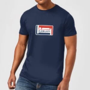 Image of Plain Lazy Logo Print Mens T-Shirt - Navy - S