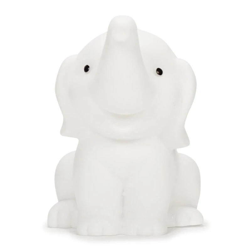 Image of ValueLights Children's Baby Night Lights LED Colour Changing Nursery Bedside Kids Lamp Remote Control - Elephant White