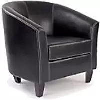 Image of Nautilus Designs Ltd. High Back Tub Style Armchair Upholstered in a durable Leather Effect Finish DPA7788/BW Brown