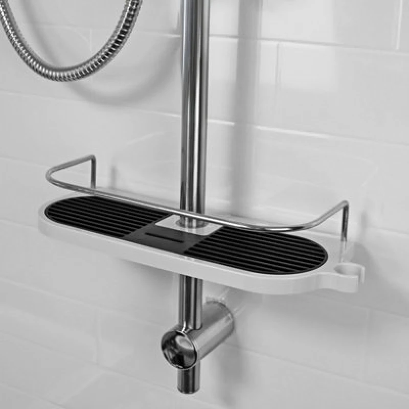 Image of Showerdrape Universal Shower Rail Shelf White