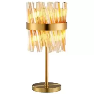 Image of Luminosa Kalih 6 Light G9, Table Lamp, Brass, Amber