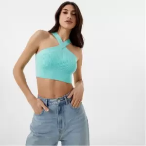 Image of Jack Wills Cross Over Knitted Top - Green