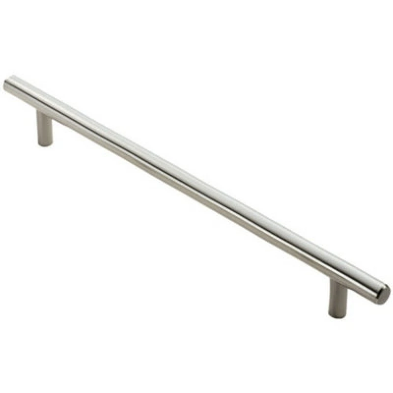 Image of Loops Round T Bar Cabinet Pull Handle 828 x 12mm 768mm Fixing Centres Satin Nickel Metallics unisex
