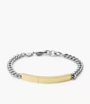 Image of Fossil Men Two-Tone Stainless Steel ID Bracelet