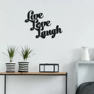 Image of Live Love Laugh Black Decorative Metal Wall Accessory