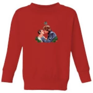 Image of Star Wars Mistletoe Kiss Kids Christmas Sweatshirt - Red - 11-12 Years