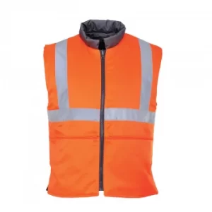 Image of Portwest Reversible Hi Vis Bodywarmer Orange XL