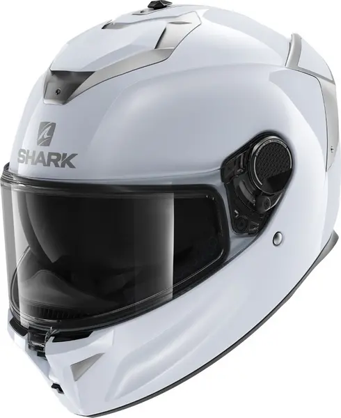 Image of Shark Spartan GT Blank Bcl. Micr. White Silver Glossy W01 Full Face Helmet Size XS