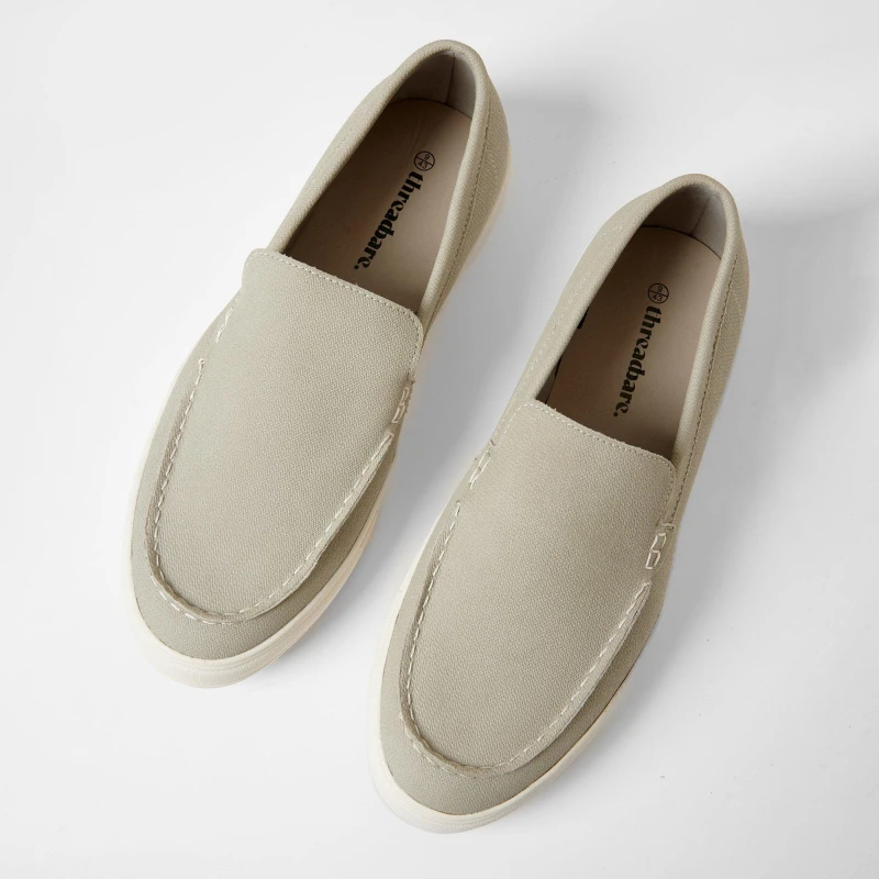 Image of Threadbare Textured Slip On Loafers Grey male 8