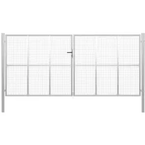 Image of Garden Gate Galvanised Steel 415x225cm Silver Vidaxl Silver