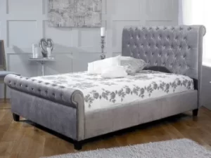 Image of Limelight Orbit 5ft King Size Silver Velvet Upholstered Fabric Bed Frame