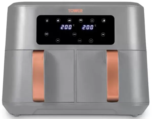 Image of Tower Vortx T17137GRY 2400W 8.5L Dual Basket Air Fryer