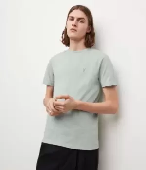 Image of AllSaints Mens Brace Crew T-Shirt, Reed Green, Size: M