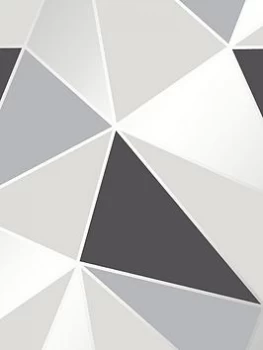 Image of Fine Decor Fine Decor Apex Geo Black & Silver Wallpaper