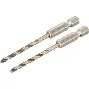Image of DEWALT Black and Gold Hex Impact HSS Drill Bit 3mm Pack of 2