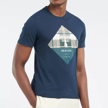 Image of Barbour Beacon Mens Becker T-Shirt - Navy/Ancient - M