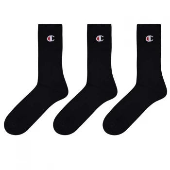 Image of Champion 3 Pack Logo Socks - Black