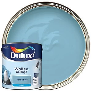 Image of Dulux Walls & Ceilings Nordic Sky Matt Emulsion Paint 2.5L