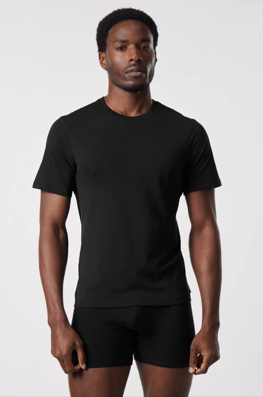 Image of Hunter 3 Pack Crew Neck T-Shirts Mens Jet Black male X Large