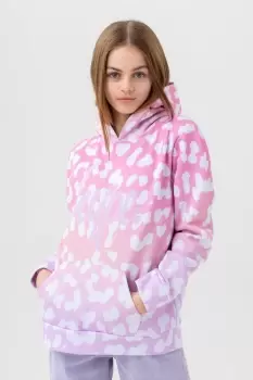 Image of HYPE GIRLS Pink LEOPARD FADE SCRIPT HOODIE