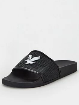 Image of Lyle & Scott Eddie Slider Sandals - Black/White, Size 11, Men
