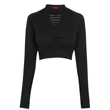 Image of Hugo Nemily Active Crop Top - Black 001