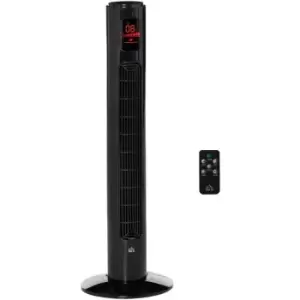 Image of Homcom - 38'' Freestanding Tower Fan, 3 Speed 3 Mode, 12h Timer, 70 Degree Oscillation, LED Panel, 5M Remote Controller, Black