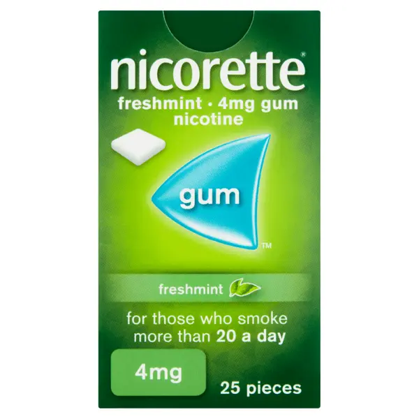 Image of Nicorette 4mg Fresh Mint Gum 25x Pieces