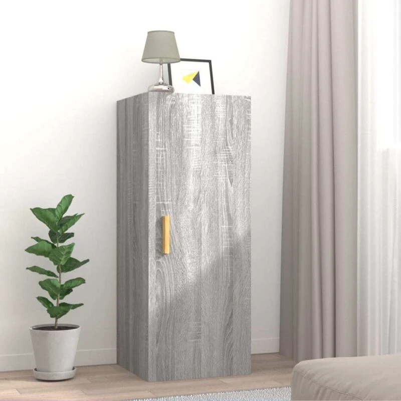 Image of Vidaxl Wall Cabinet Grey Sonoma 34.5X34X90 Cm Engineered Wood, Grey 817439