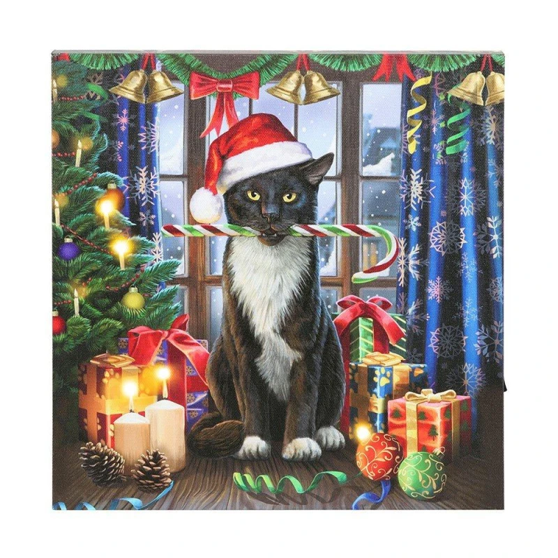 Image of KDMD Krampuss Light Up LED Canvas Plaque Black