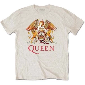 Image of Queen - Classic Crest Mens X-Large T-Shirt - Sand