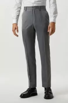 Image of Slim Fit Grey Mini Herringbone Suit Trousers