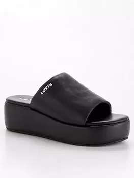 Image of Levis Charlotte Platform Mule Sandal - Black, Size 6, Women