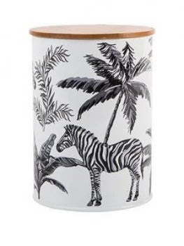 Image of Summerhouse By Navigate Madagascar Canister With Bamboo Lid ; Zebra