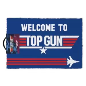 Image of Top Gun Welcome To Top Gun Door Mat (40cm x 60cm) (Blue/White/Red)