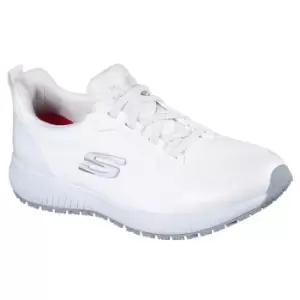 Image of Skechers Womens/Ladies Squad Lace Up Safety Shoes (7 UK) (White)