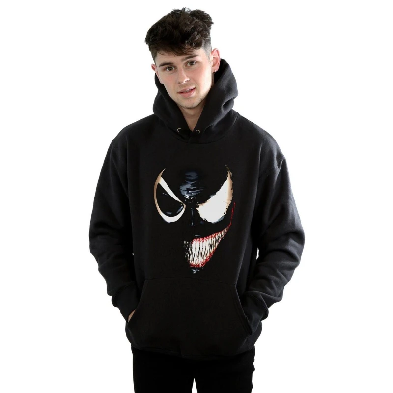 Image of Marvel Marvel Men Venom Split Face Hoodie in Black Size: Small Black S Male 5057981594344