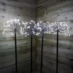 Image of 4 x 100cm Cool White Christmas Sputnik Sparkler Path Lights with 400 LEDs
