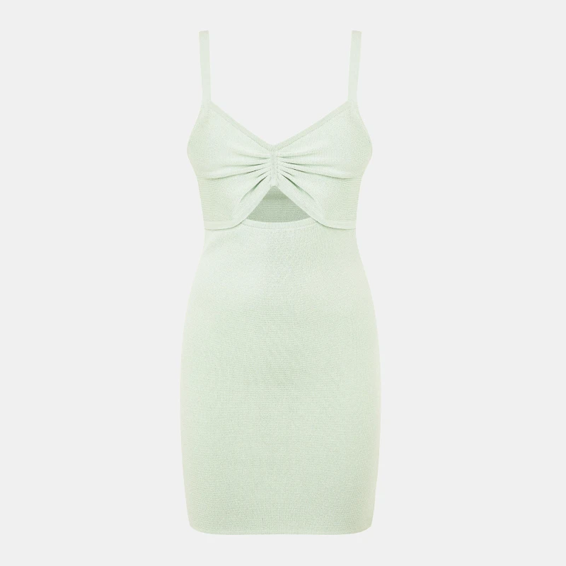 Image of Jack Wills Womens Ruched Front Mini Knitted Jumper Dress Seaglass female 6 (2XS)