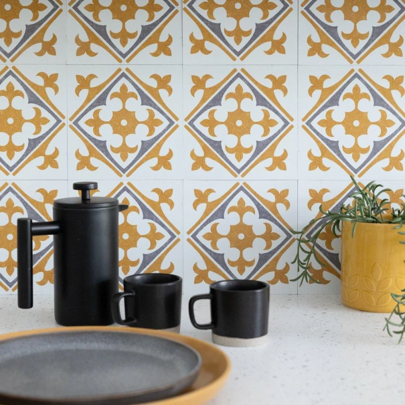 Image of D C Fix Self Adhesive Vinyl Wall Tiles Nadia Gold Gold unisex 0.42 SQM