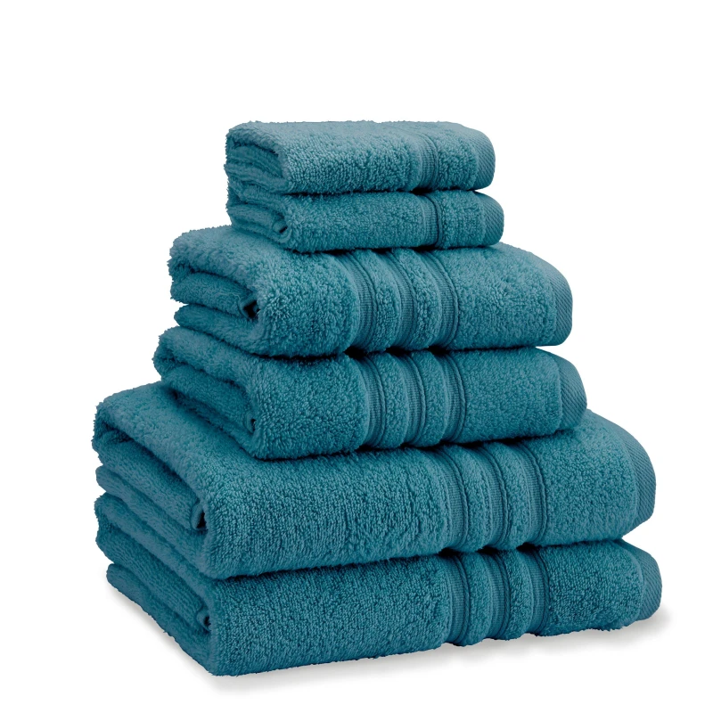 Image of Catherine Lansfield Catherine Lansfield 'Zero Twist' Cotton 6 Piece Towel Bale in Teal Teal One Size Unisex 5057681135823