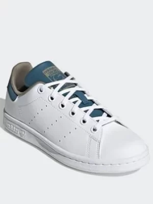 Image of adidas Originals Stan Smith Shoes, White/Purple, Size 5.5